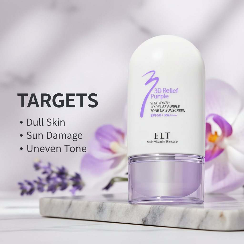 Vita Youth 3D Relief Purple Tone Up Sunscreen SPF50+ PA++++